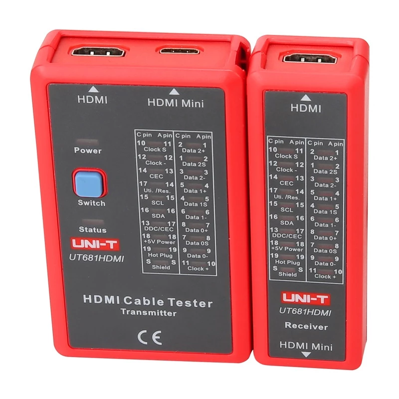 HDMI kabelių testeris No name UT681HDMI — HDMI laidų vientisumo ir sujungimų tikrinimas