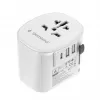 Keliautojo adapteris GEMBIRD TPA-EU2A1C15-01-W — 15 W, E tipo kištukas, 2× USB-A + 1× USB-C, 100–250 V