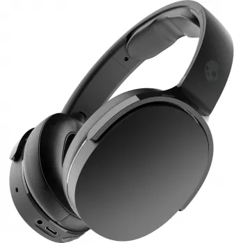 Ausinės ant galvos Skullcandy Hesh Evo — laidinės ir Bluetooth 5.0, 36 h baterija, USB-C, 3,5 mm, sulankstomos, triukšmo slopinimas, juodos
