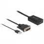 Delock - adapterio kabelis - DVI-D, USB (tik maitinimui) (V) į DisplayPort (M) - DisplayPort 1.2 - 50 cm - palaiko 4K 30 Hz - juoda (63189)