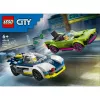 LEGO City rinkinys 60415 Policijos automobilio ir sportinio automobilio gaudynės — 213 dalių, 2 minifigūrėlės, amžius 6+