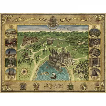 Dėlionė Ravensburger Hogwarts Map 1500 dalių – Ravensburger 1500 vnt.