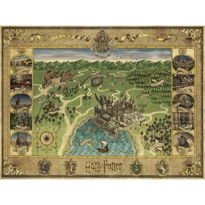 Dėlionė Ravensburger Hogwarts Map 1500 dalių – Ravensburger 1500 vnt.