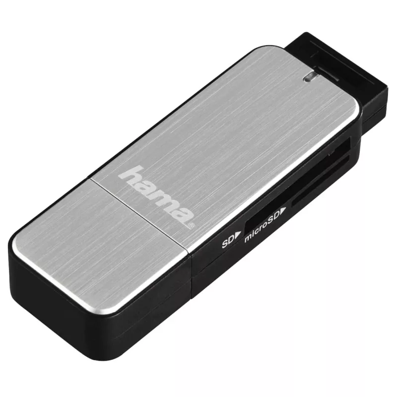 Hama 123900 kortelių skaitytuvas USB 3.2 Gen 1 (3.1 Gen 1) Juoda, Sidabrinė