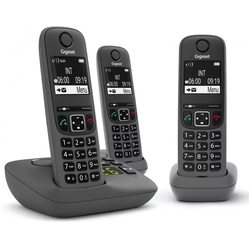 Analoginis / DECT telefonas Gigaset AE690A su skambinančiojo ID, belaidis, 3 rageliai