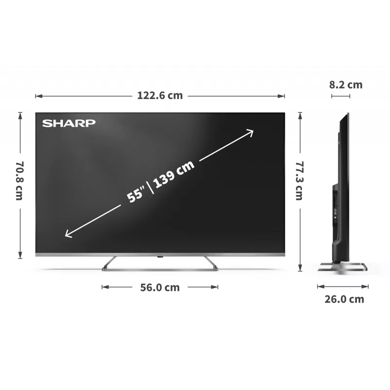 Sharp 4K Ultra HD QLED MiniLED televizorius | 55JP7265E | 55 | Google TV | UHD