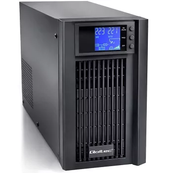 UPS QOLTEC Gryna sinusinė banga 3 kVA 2400 W su AVR ir LCD ekranu