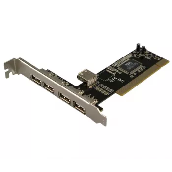LogiLink PC0028 USB 2.0 PCI plėtotės plokštė, 4 išoriniai + 1 vidinis prievadas