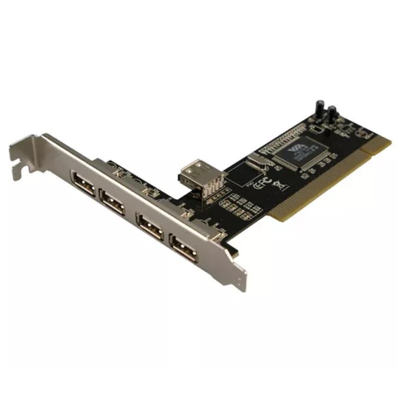 LogiLink PC0028 USB 2.0 PCI plėtotės plokštė, 4 išoriniai + 1 vidinis prievadas