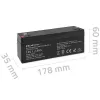 Sandari AGM baterija QOLTEC 12V 2.3Ah UPS ir atsarginėms sistemoms, maks. iškrova 34.5A