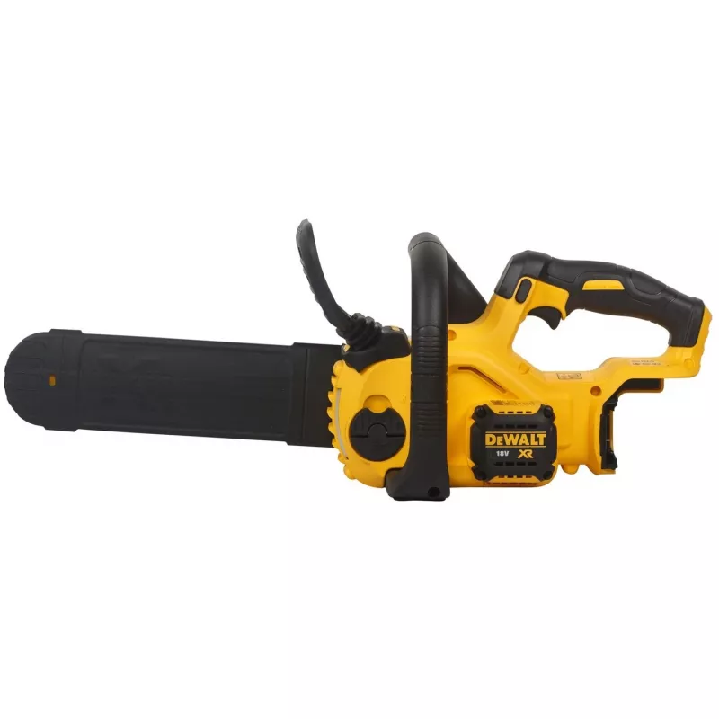 Grandininis pjūklas DeWALT DCM565N-XJ — belaidis, maitinamas baterijomis, 30 cm juosta, 5 Ah baterijos talpa, 0,14 L alyvos bakelis