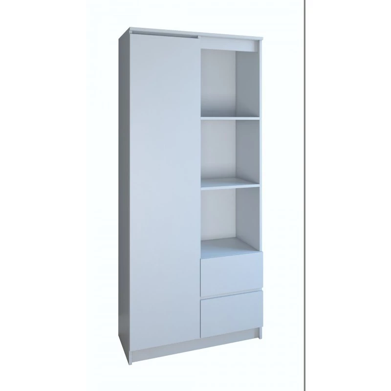 Biuro knygų spinta Top e Shop RS-80 BILY BIEL, balta medžio drožlių plokštė, 7 lentynos, 800×350×1800 mm