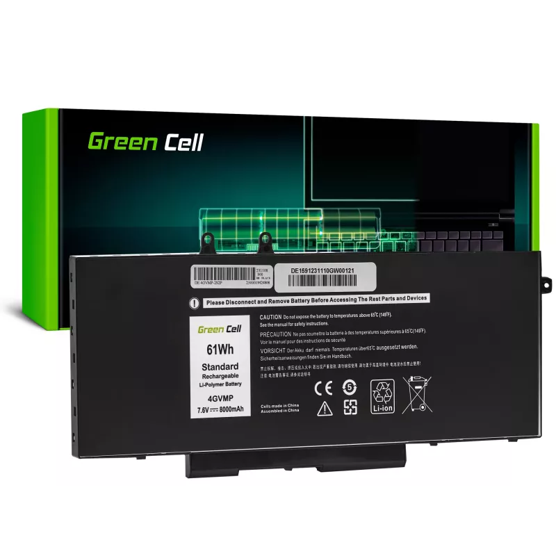 Baterija Green Cell DE159, skirta Dell Latitude 5400, 5410, 5500, 5510 ir Precision 3540, 3550