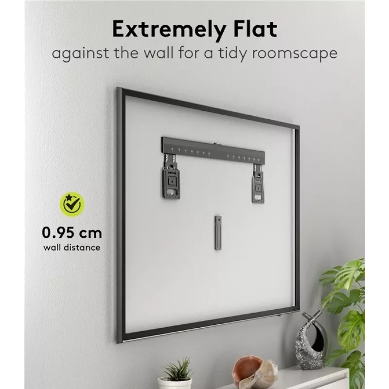 Fiksuotas TV sieninis laikiklis WENTRONIC Goobay Ultraslim 70822 XL Juoda plokštiems ekranams