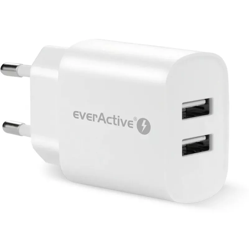PHONE CHARGER 2X USB 2, 4A 12W WHITE