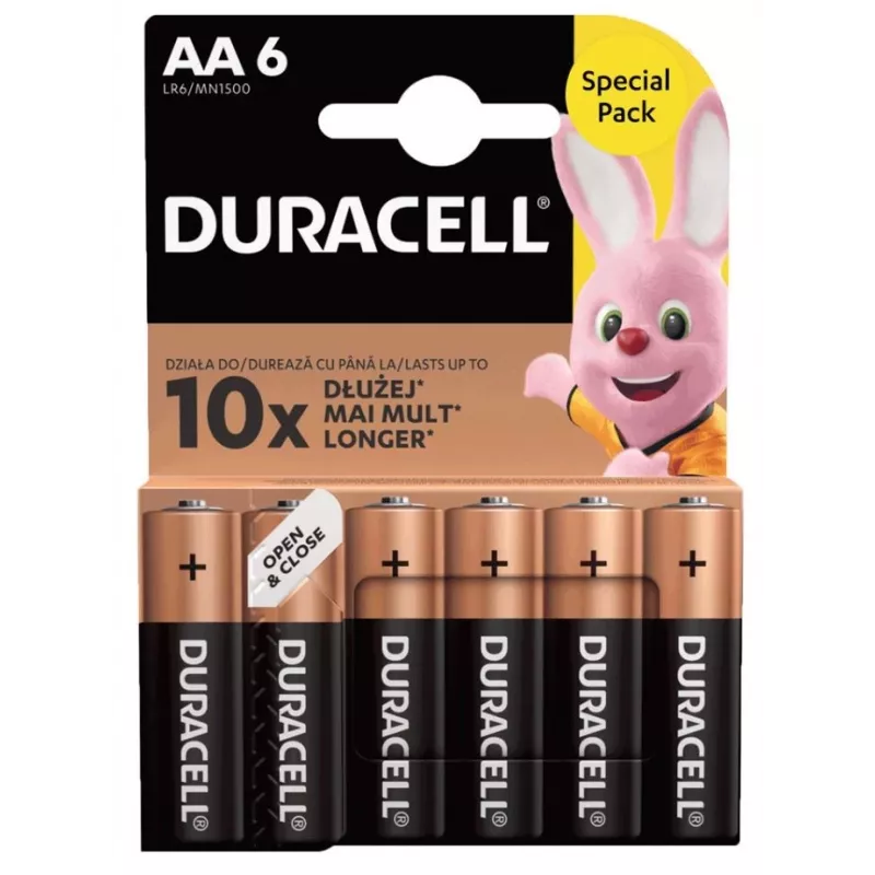Baterijų rinkinys Duracell Basic AA / LR6 — 6 vienetai (šarminės)