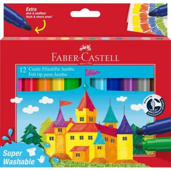 FABER-CASTELL žymeklis Jumbo Super Washable 12 vnt.