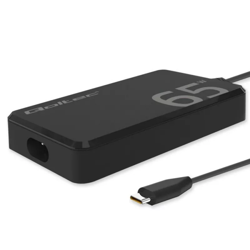 QOLTEC įkroviklis 65W GaN Super Fast plonas PD 5-20V 3.25A USB-C