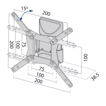 TV sieninis laikiklis iki 37 colių 20 kg TB-152E maks. VESA 200x200