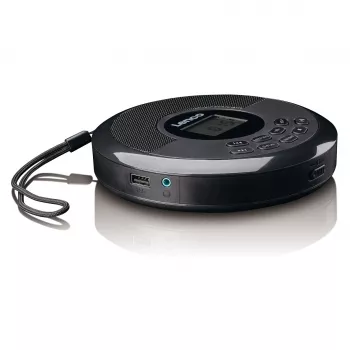 Nešiojamas CD grotuvas Lenco CD-340BK — juodas, nešiojamas dizainas