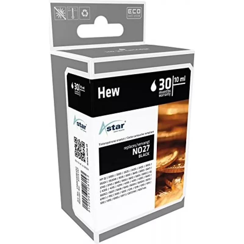 ASTAR AS15197 - pigmentinis rašalas - juodas - HP - HP DJ ( 3300 / 3320 / 3325 / 3420 / 3425 / 3500 / 3520V / 3520W / 3535 / 3550 / 3645 / 3650 / 3647... - 10 ml