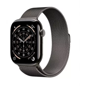 Apple Watch Series 11 GPS + Cellular 42mm Slate Titanium Case with Slate Milanese Loop