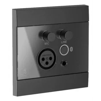 AUDAC WP225/B sieninis pultas, XLR mikrofono + 3,5 mm lizdas, Bluetooth, juoda