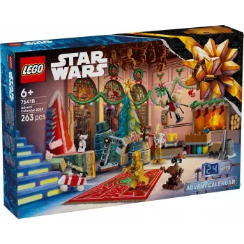 Konstruktorius LEGO Star Wars Advento kalendorius 2025 — rinkinys 75418, sezoninės surenkamos minifigūrėlės ir modeliai