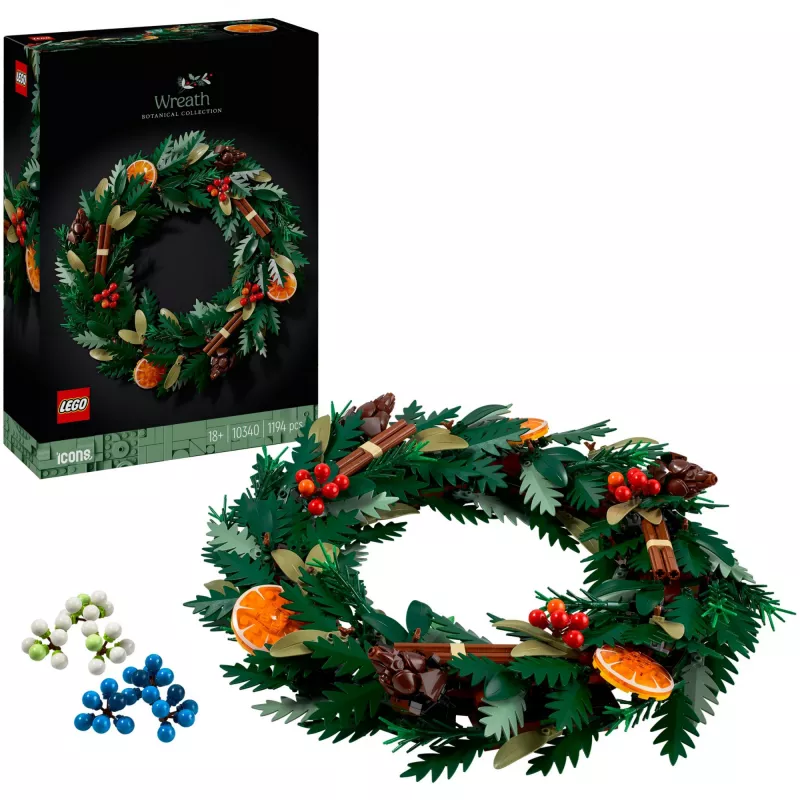 konstravimo žaislas LEGO 10340 Icons Kalėdų vainikas
