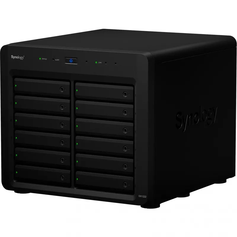 HDD/SSD korpusas Synology DX1222 12 diskų 192 TB juodas