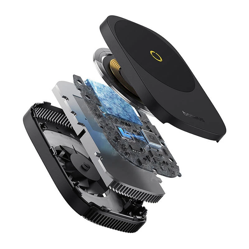 Baseus MagPro II itin plonas telefono aušintuvas su įkrovikliu (juodas)