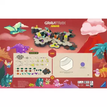 Rutuliukų trasa Ravensburger GraviTrax Junior starter set XXL Dino, trasos konstravimo rinkinys vaikams