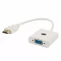 HDMI patinas į VGA patelę adapteris SAVIO CL-201, HDMI A į VGA D-Sub, baltas, 0,1 m, iki 1920x1200