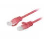 komutacinis kabelis LANBERG PCU6-20CC-0025-R RJ45 Cat.6 U/UTP 0,25 m raudonas