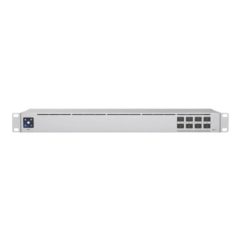 Valdomas L2 tinklo jungiklis UBIQUITI USW-Aggregation — 8 SFP+ lizdai, 10G palaikymas, be ventiliatoriaus, 1U stelažui, sidabrinis