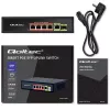 Ethernet PoE komutatorius QOLTEC 52296 — 4x RJ45 PoE prievadai, 1x RJ45 aukštyninė jungtis