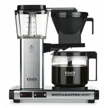 Lašelinis kavos virimo aparatas MOCCAMASTER KBG 741 — 1,25 l vandens talpykla, 10 puodelių ąsotis, 1520 W, nerūdijantis plienas / juoda