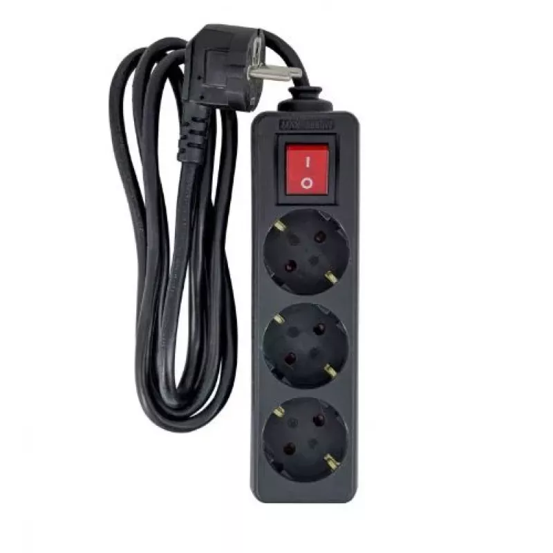 Microconnect MC-GRU00315BS ilgintuvas 1,5 m 3 AC lizdai(-ų) Vidaus naudojimui Juoda