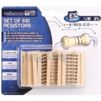 VELLEMAN K/RES-E12 - asortimentas, E12 rezistoriai, 610 vnt. (K/RES-E12)