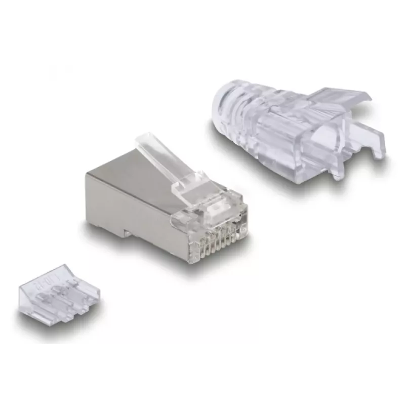 DeLOCK 67177 RJ45 vielos jungtis sidabrinė permatoma kištukas 50 vnt.