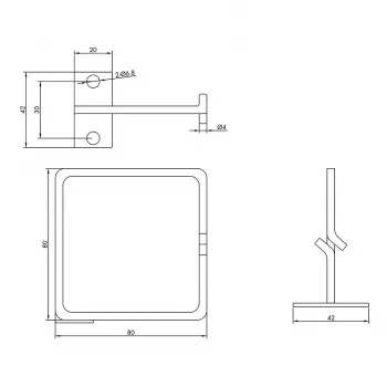 ROLINE metalinis kabelių raiščių laikiklis vertikalus 80x80mm