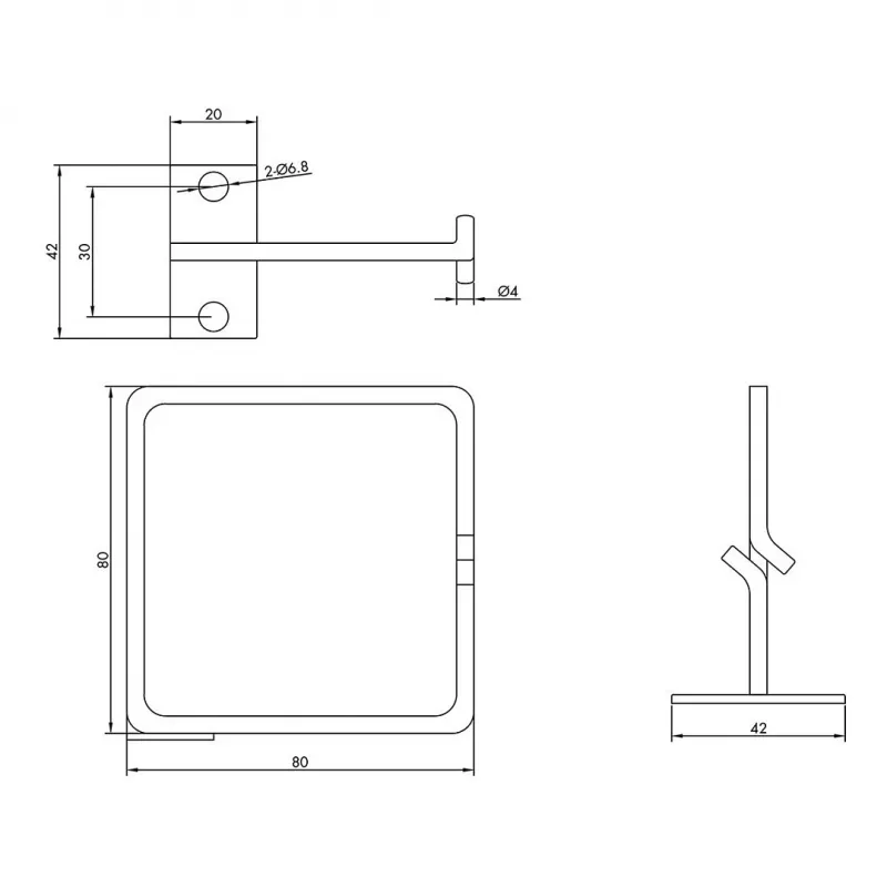 ROLINE metalinis kabelių raiščių laikiklis vertikalus 80x80mm