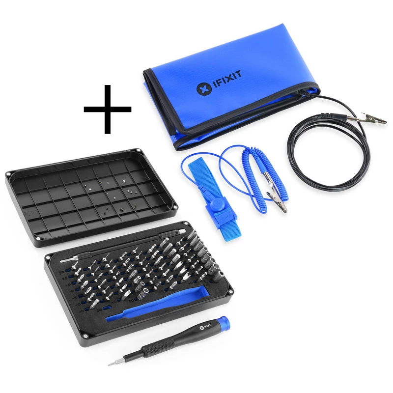 iFixit Mako 64 Bit Driver Kit, atsuktuvas + sulankstomas antistatinis kilimėlis