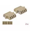 Skaidulinės optikos adapteris DELOCK LC į LC, smėlio spalvos, 2 vnt. pakuotėje