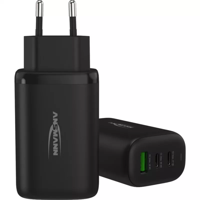 USB įkroviklis ANSMANN HC365PD 65W 3 prievadų, 3,25A USB-C/USB-A išvestis