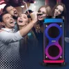 Nešiojamas garsiakalbis MANTA SPK0601B100, 100 W, Bluetooth, karaokė, belaidis mikrofonas, baterija, ekvalaizeris, disko apšvietimas