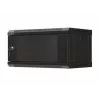 Prie sienos montuojama stovo spinta LANBERG WF03-5304-10B 19 colių 4U juoda, stiklinės durys