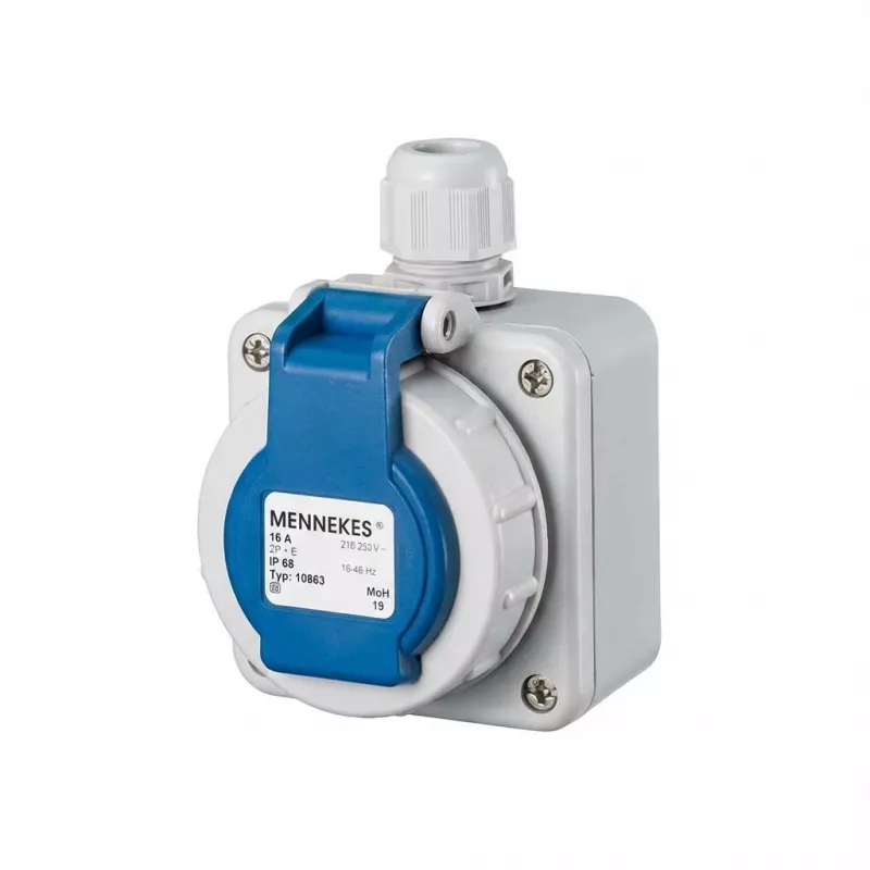 MENNEKES Elektrotechnik GmbH & Co. KG Wall Box Schuko 10863 16A2P+E 230V DWD mėlynas (10863)