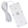 Kištukinis lizdas MACLEAN MCE391 W — 6 lizdai, 4×USB-A + 1×USB-C, 3 m kabelis, 110–240V, 2500W, baltas