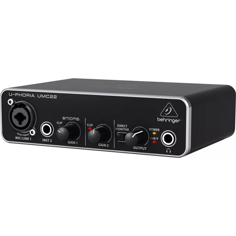 Behringer UMC22 papildoma muzikinė įranga Koncertinė/Studijinė išankstinio stiprintuvo